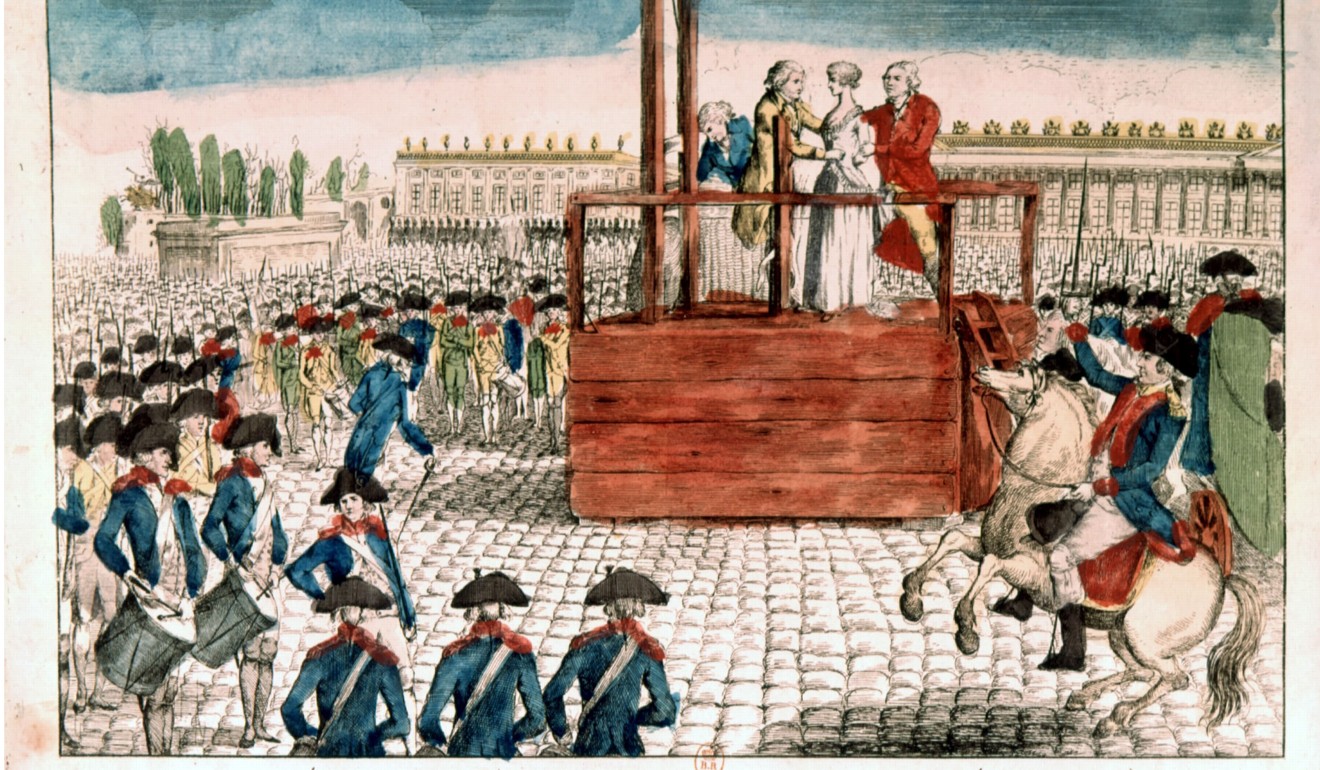 The execution of Queen Marie-Antoinette, October 16, 1793.