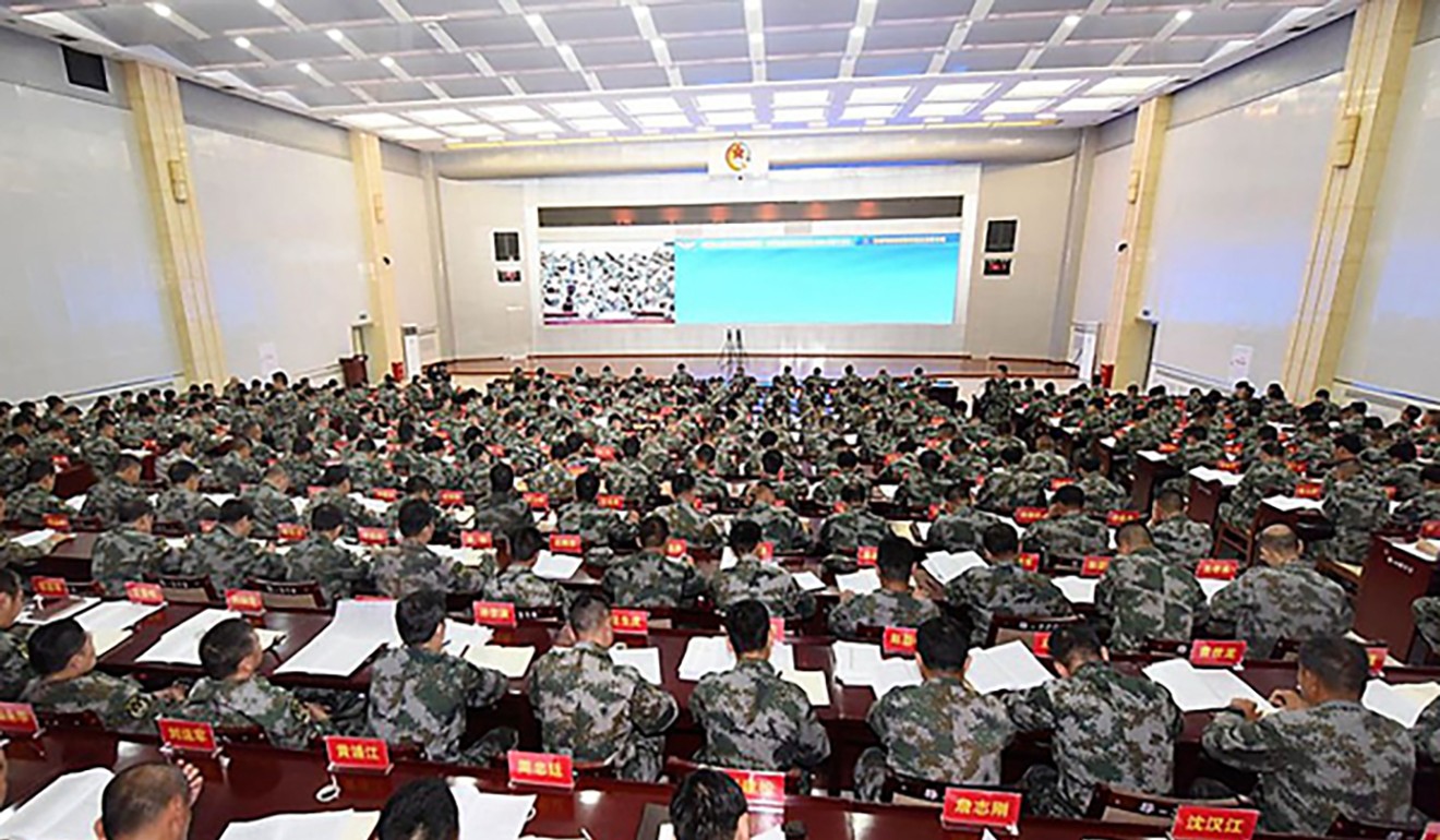 Senior commanders gathered for a training seminar during the four-day session. Photo: Xinhua