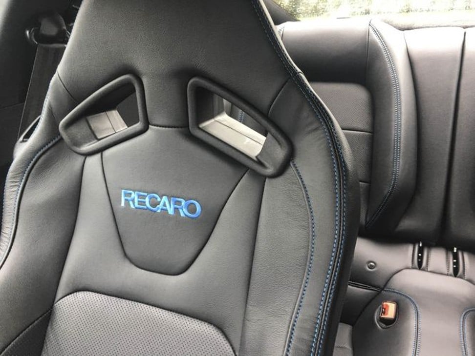 The Ford Mustang GT Fastback’s famous Recaro racing seats make for snug, secure positions in a cockpit-style seat. Photo: Bloomberg