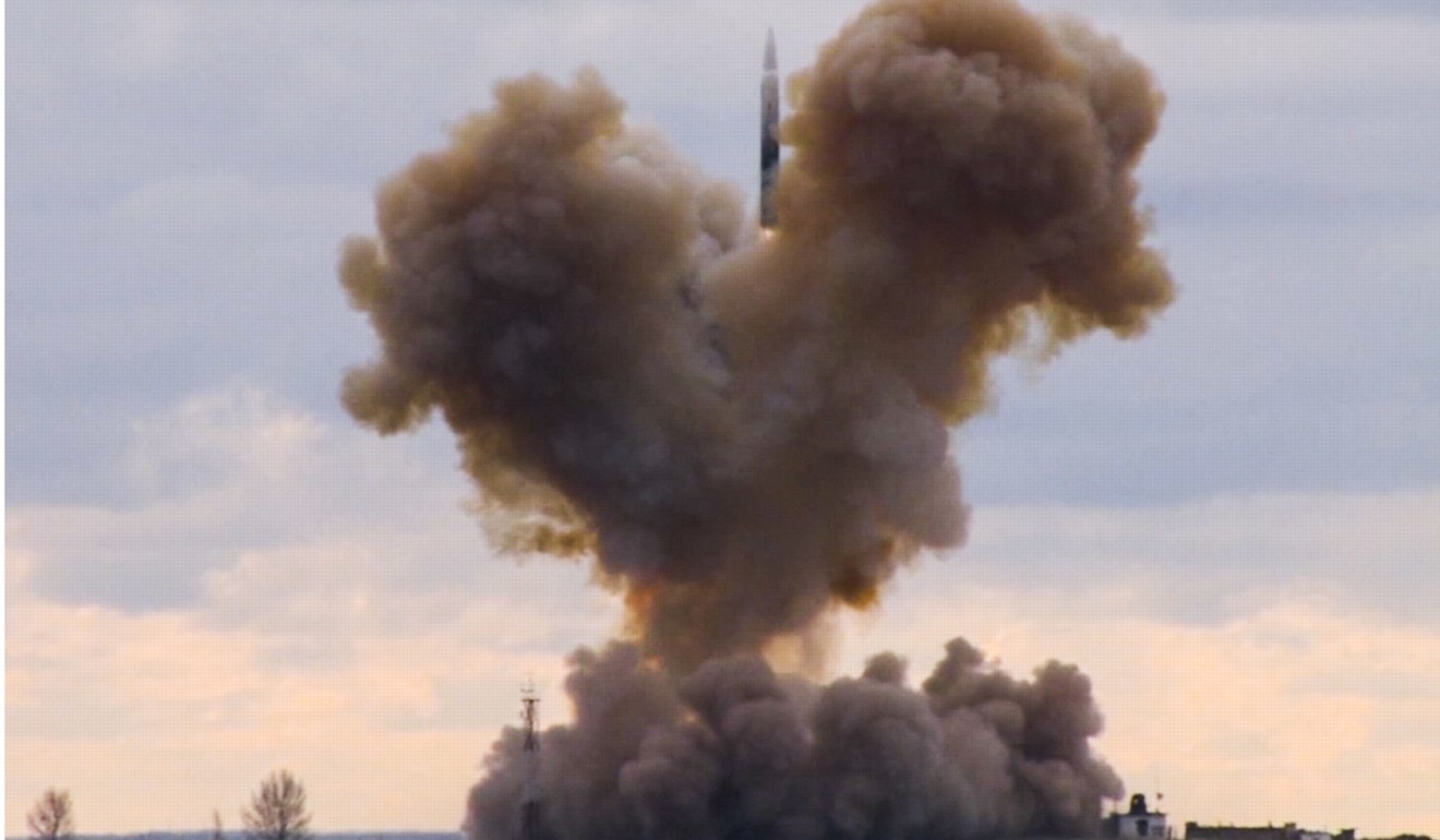 Russian television footage of a test of its Avangard hypersonic vehicle in March, partly of an extensive overhaul of the country’s arsenal. Photo: AP