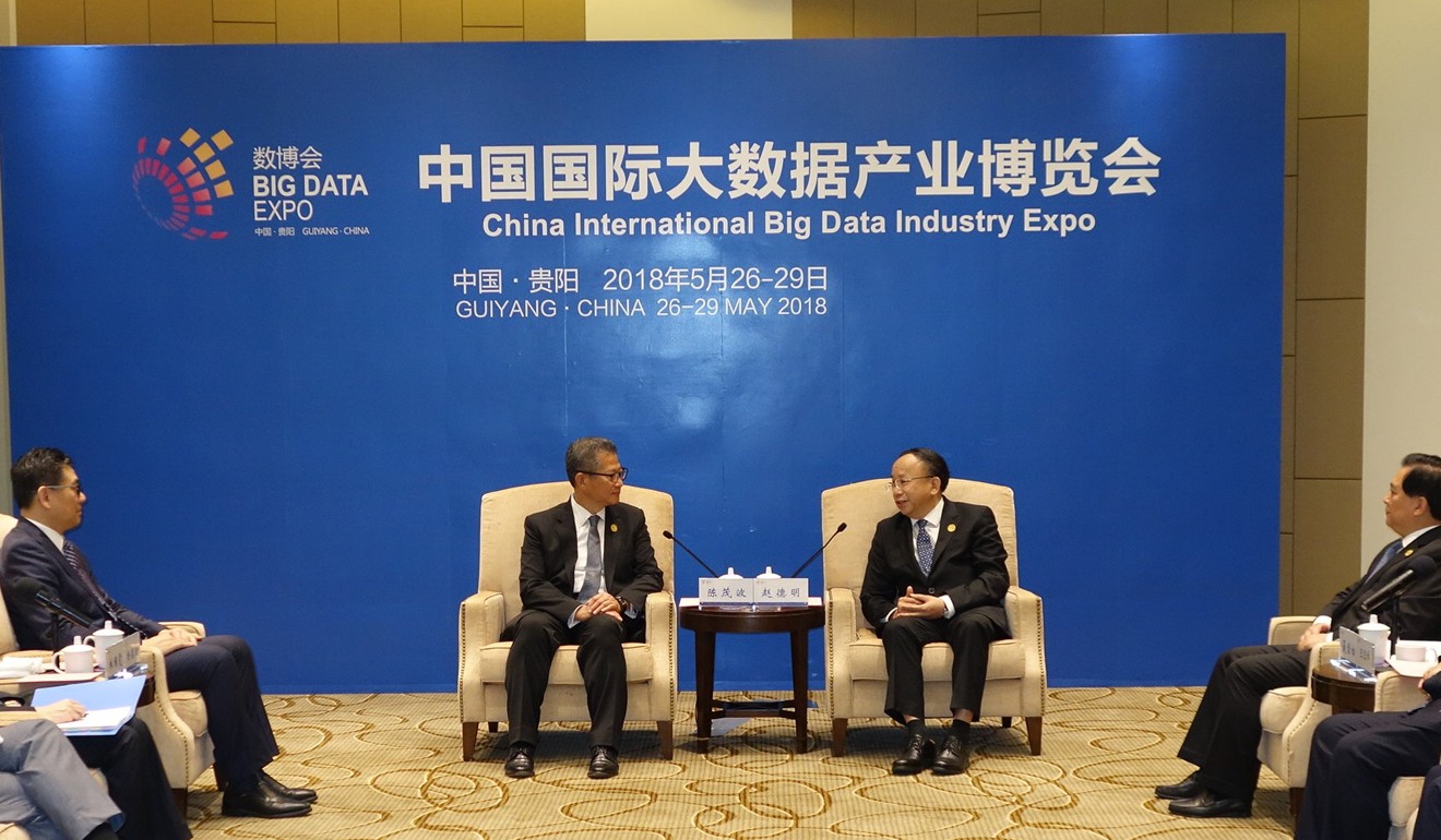 Chan (left) met with the Secretary of the Guiyang CPC Committee, Mr Zhao Deming (right) during his trip. Photo: Handout