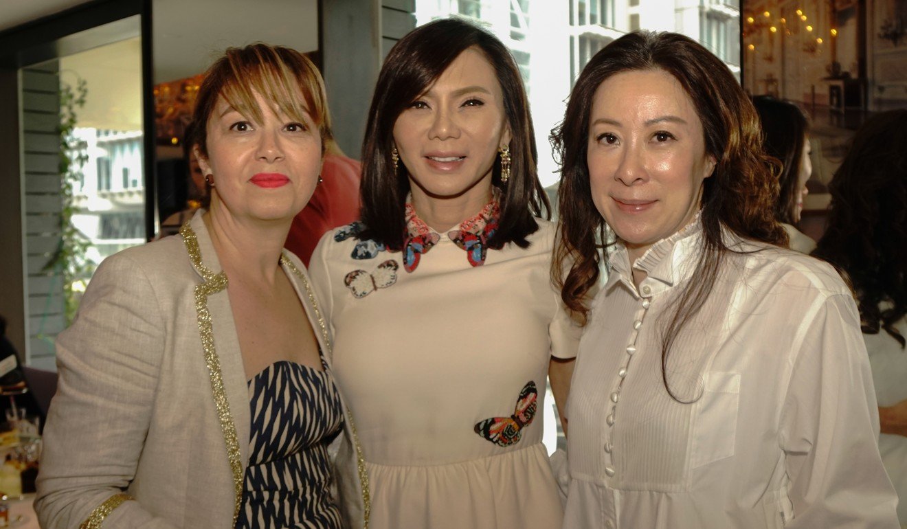 Nadia Grainger (left), Dr Vicki Belo (centre) and Janice Chan Choy at Sevva in Hong Kong last month.