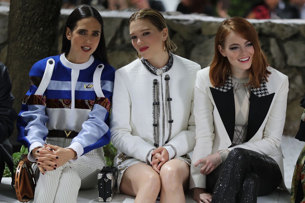 Jennifer Connelly, Lea Seydoux and Emma Stone on the front row. Photo: AFP & Valery Hache