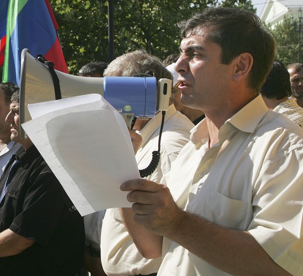 Khadzhimurad Kamalov is seen at a rally in Makhachkala, Dagestan, southern Russia, in 2008. Photo: NewsTeam via AP