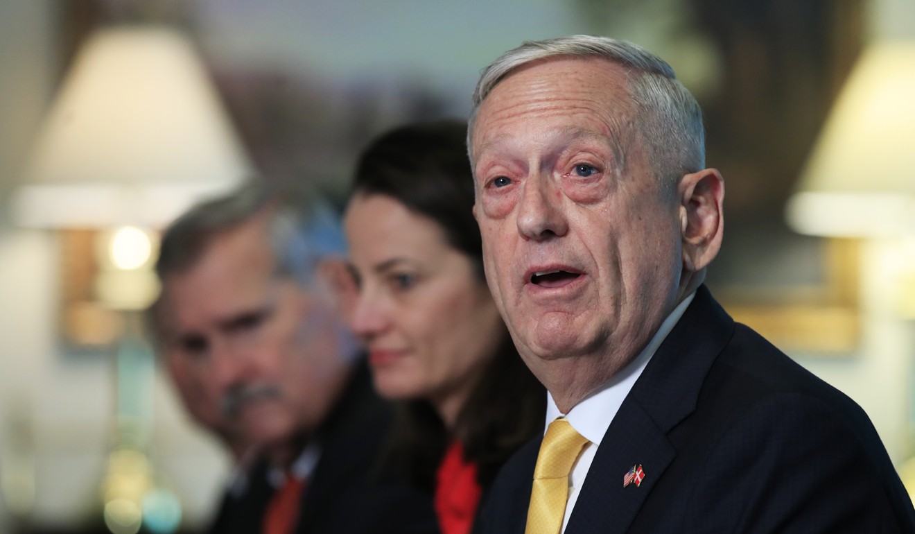 US Secretary of Defence Jim Mattis is expected to deliver a speech on Saturday which makes reference to China’s increasing maritime competition with powers such as the US and India. Photo: AP