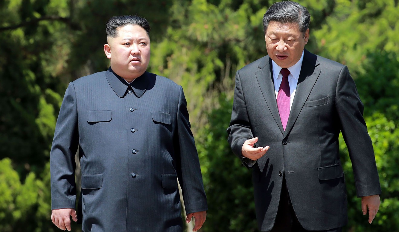 Kim Jong-un and President Xi Jinping in Dalian on May 8, 2018. Photo: AFP