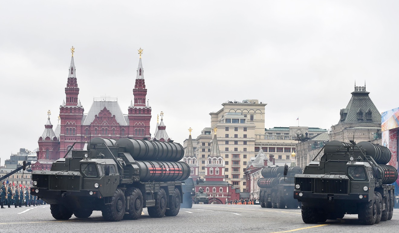 Russian S-400 Triumph medium-range and long-range surface-to-air missile systems rides through Red Square during the Victory Day military parade in Moscow. Photo: AFP