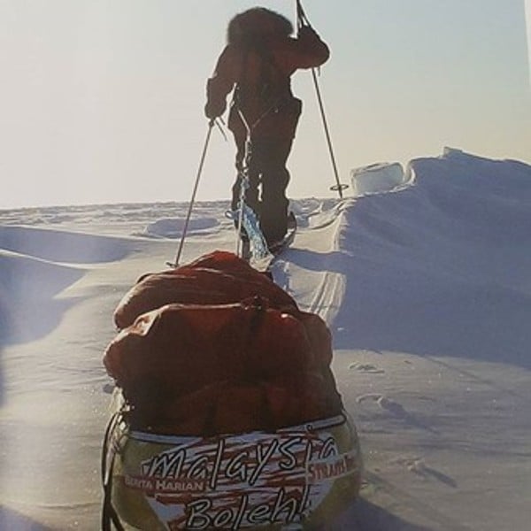 Gruelling: Sharifah on her maiden South pole expedition. Photo: Handout