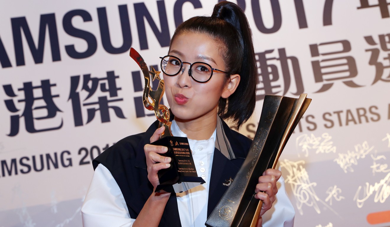 Ng On-yee with her Hong Kong Sports Star awards. Photo: K. Y. Cheng