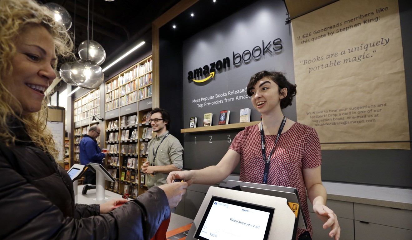 Amazon Books, the first bricks-and-mortar retail store for online retail giant Amazon, in Seattle. Photo: AP Photo