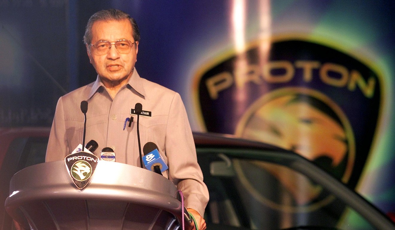 Mahathir Mohamad at the launch of the Proton Arena in 2002. File photo
