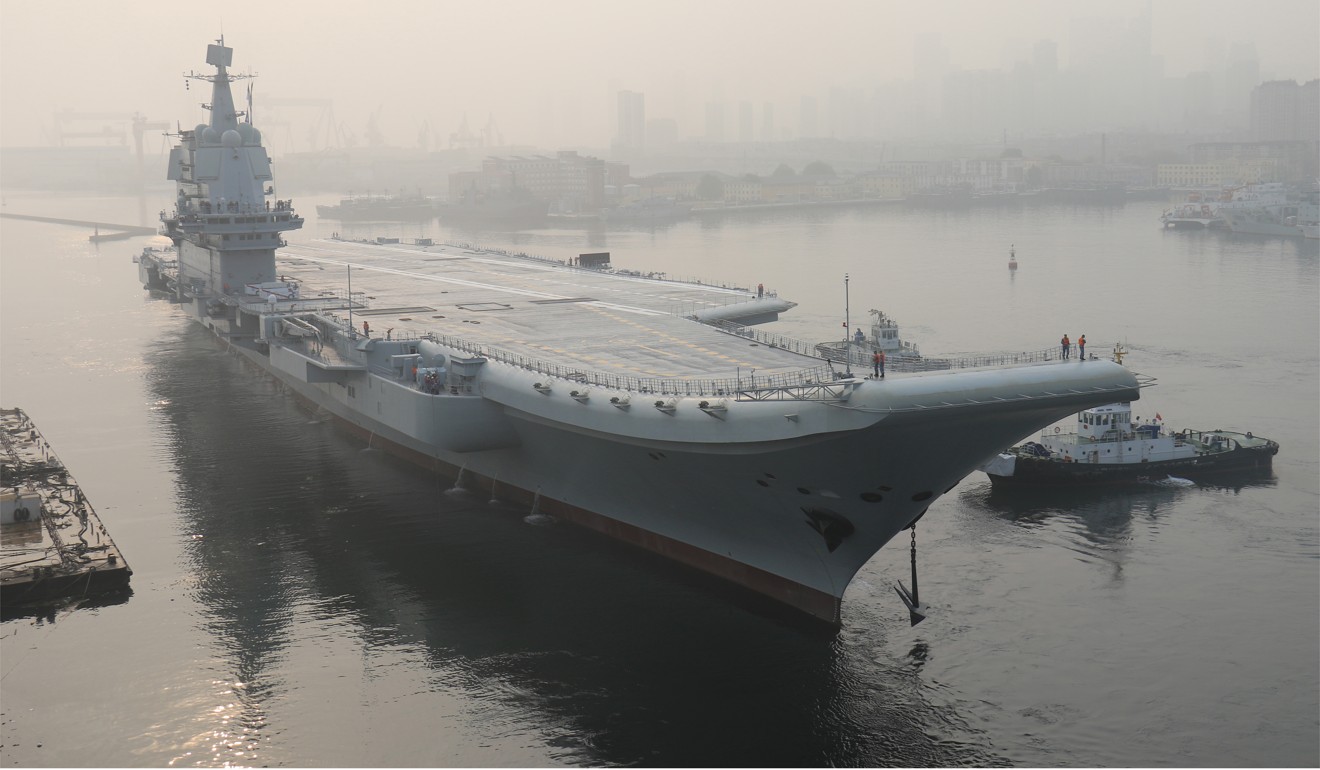 The Liaoning aircraft carrier leaving Dalian in May 2018. Photo: Xinhua