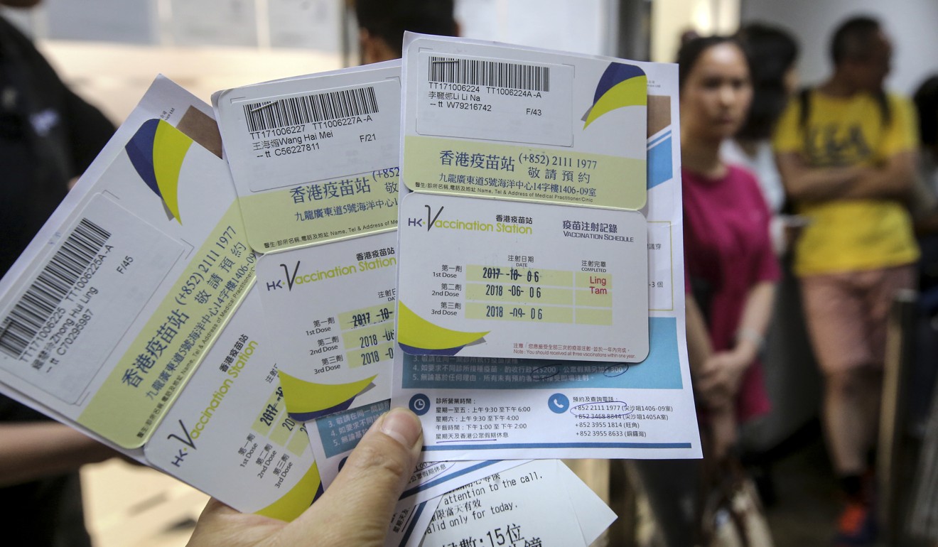 The price for a vaccination package in Hong Kong has been rising since last year. Photo: SCMP