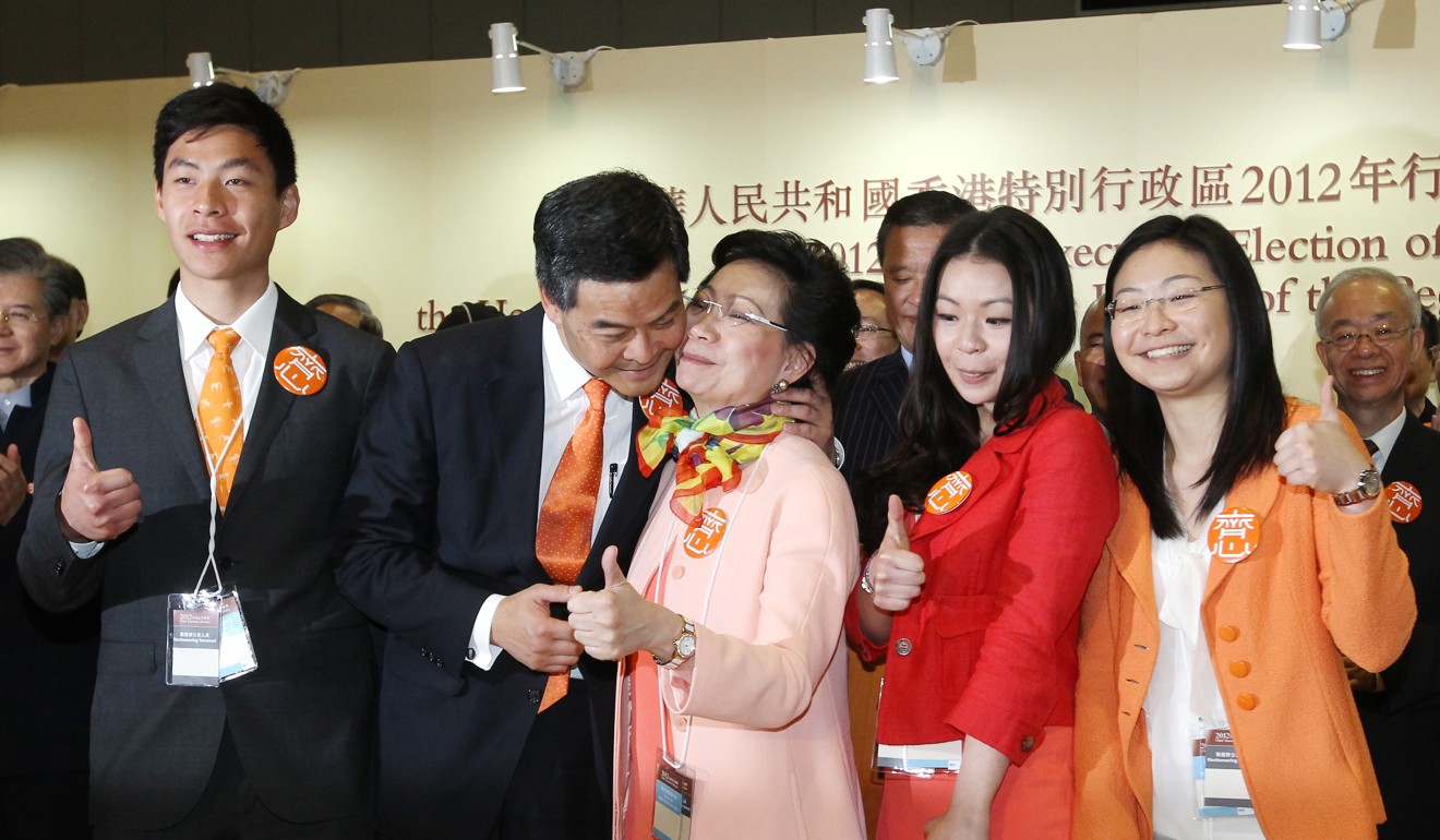 The airport security row engulfed CY Leung, his wife Regina Leung Tong Ching-yee, and daughters Leung Chai-yan and Leung Chung-yan. Photo: Handout