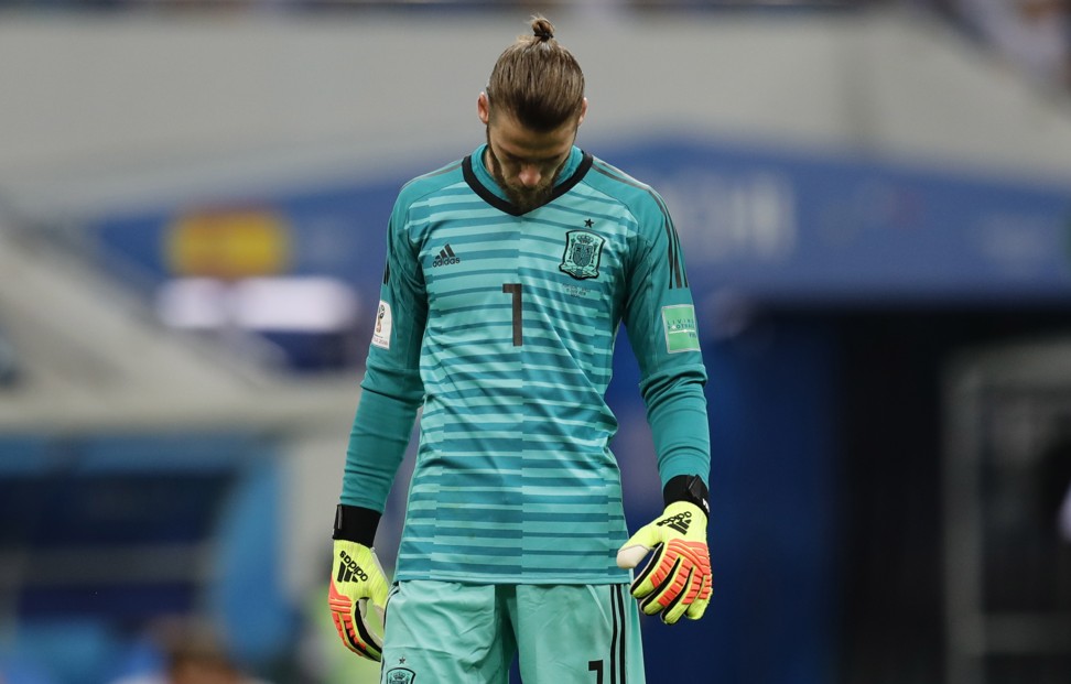 De Gea cuts a dejected figure during the 3-3 draw with Portugal. Photo: EPA