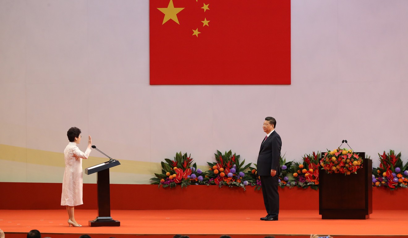 Carrie Lam is sworn in as chief executive by President Xi Jinping. Photo: Sam Tsang
