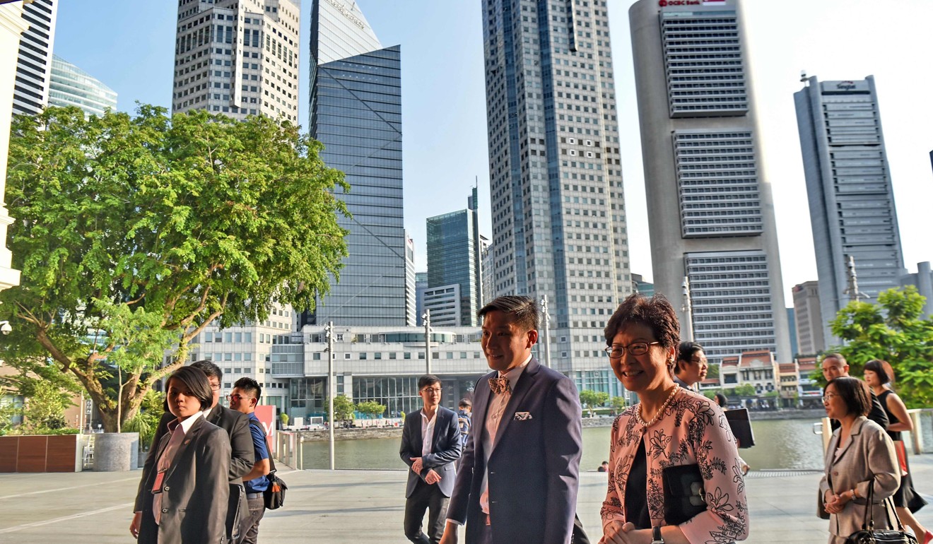 Chief Executive Carrie Lam said she will do more to promote Hong Kong overseas. Photo: AFP Photo