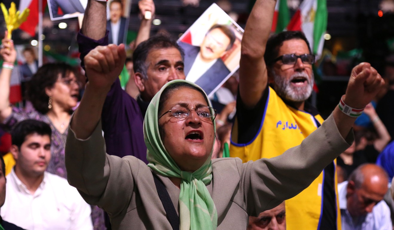 People attend the Iranian opposition event on Saturday in Villepinte, France. Photo: AFP