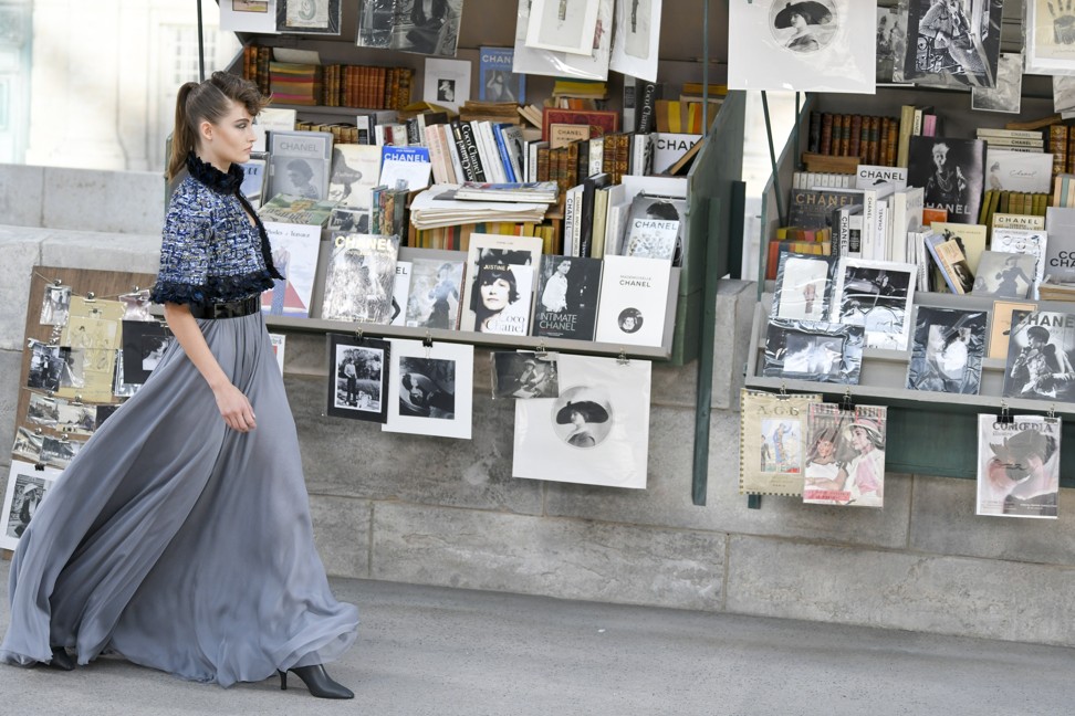 There are Belle Époque Victorian flourishes in satin and tulle dresses with glittery tweed capes. Photo: Xinhua/Piero Biasion