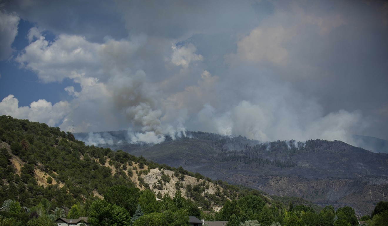 A bushfire seen from Dakota Drive in El Jebel, Colorado. Photo: AP