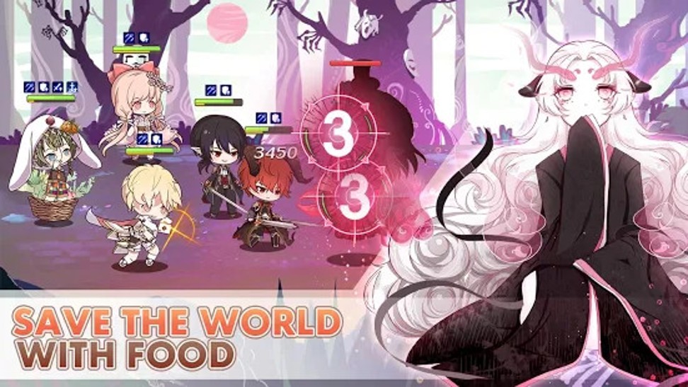 Use different heroes to defeat your enemies in ‘Food Fantasy’. Photo: Elex
