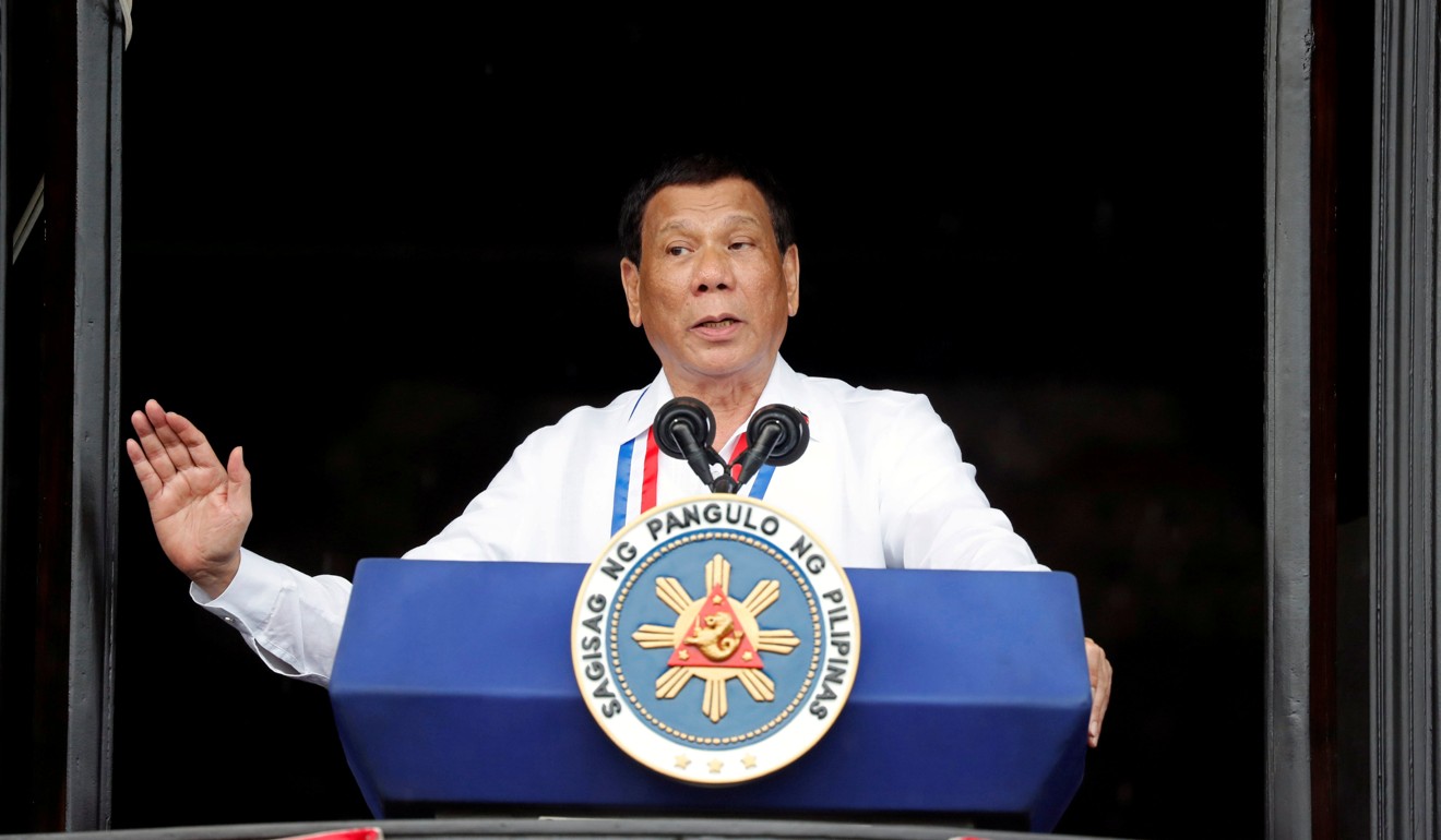 Philippine President Rodrigo Duterte speaking on independence day in Kawit, Cavite province, Philippines on June 12, 2018. Photo: Reuters