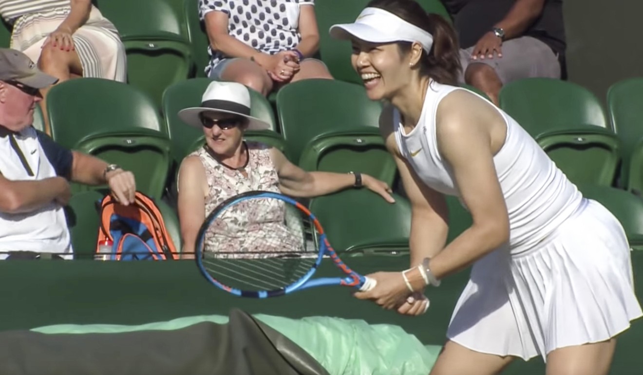 Li Na, now 36, playing in a legends event at Wimbledon. Photo: YouTube