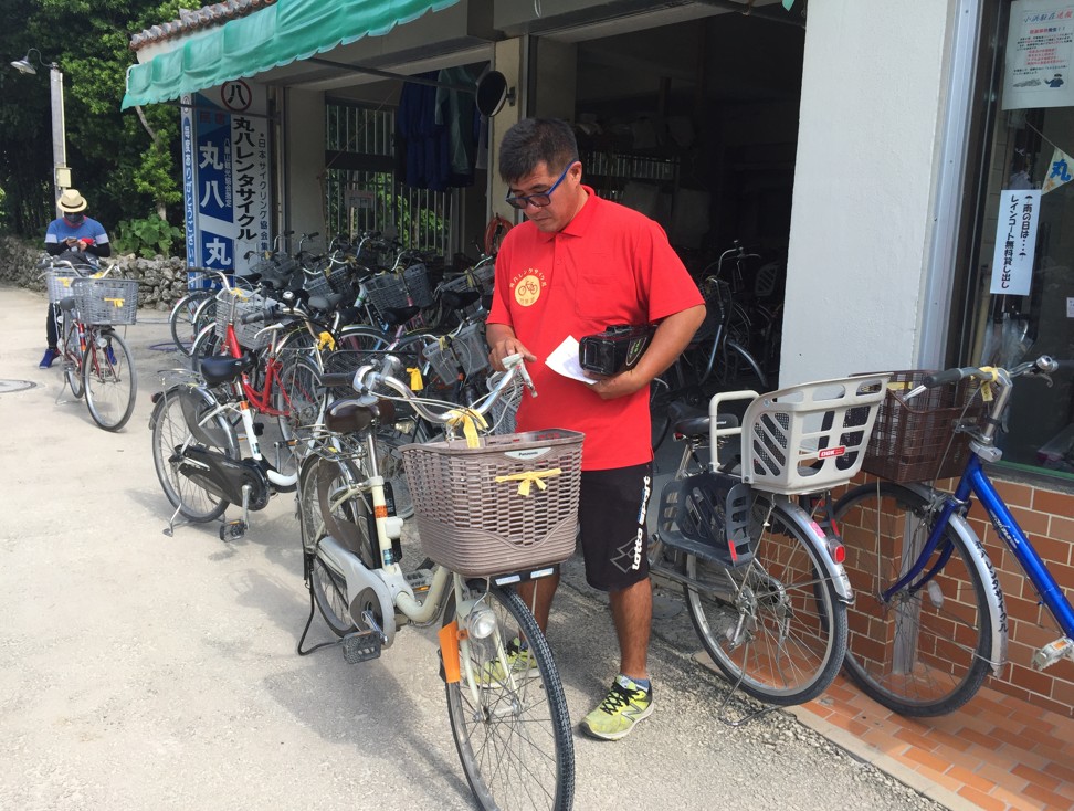 Electric bikes on Taketomi island, in Japan. Picture: Adam Nebbs