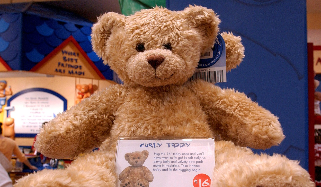 A sample bear shows customers what they can create at the new Build-A-Bear store on 5th Avenue in New York. Photo: Reuters