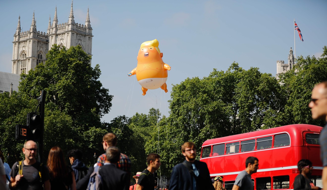 The balloon floating over London. Photo: AFP