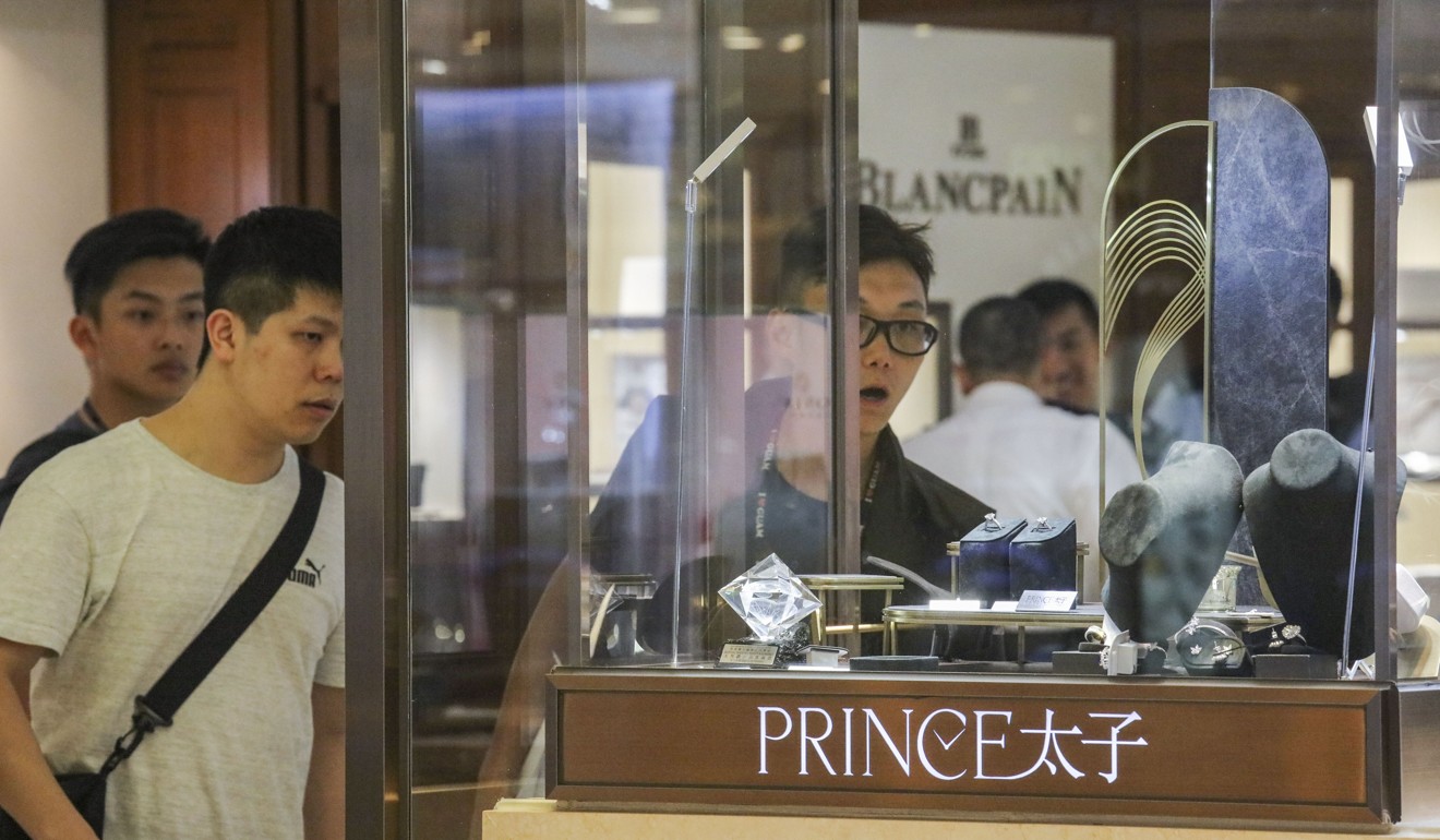 The Prince Jewellery and Watch store at Harbour City was robbed in May. Photo: Felix Wong