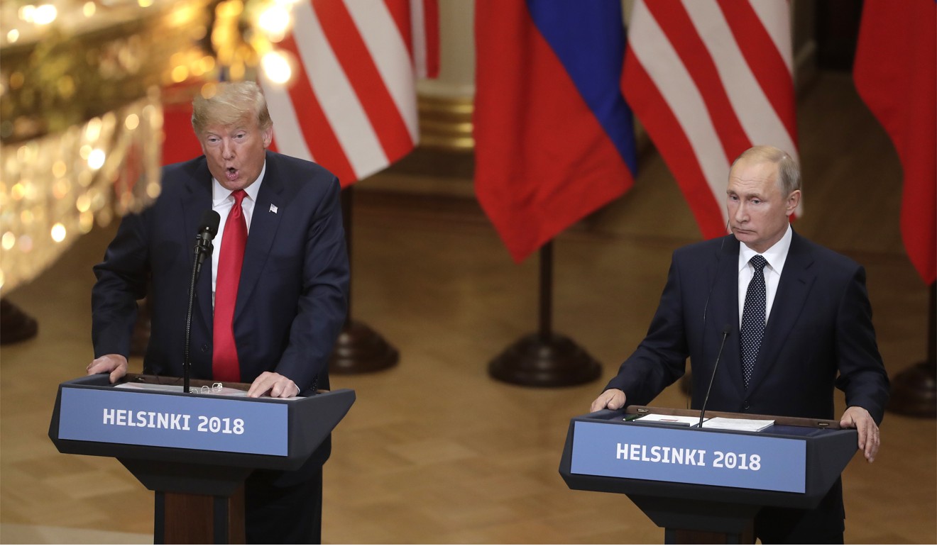 Trump and Putin during their press conference in Helsinki. Photo: AP