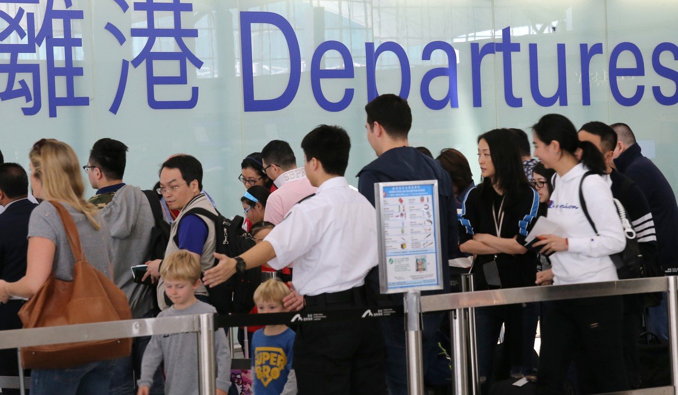 The security fee, levied on all departing passengers, earned the authority HK$1.65 billion in the financial year to March. Photo: Dickson Lee