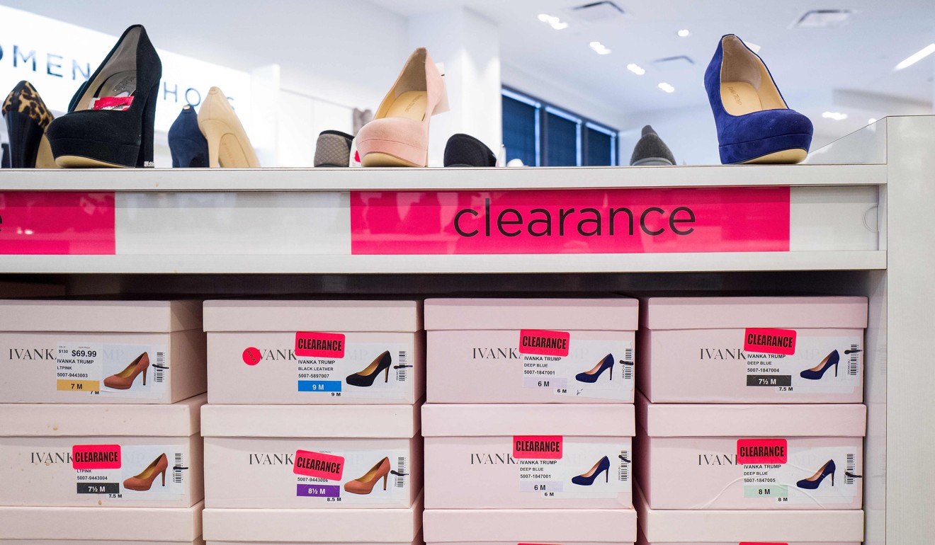 Ivanka Trump brand high-heels are on sale at the Century 21 department store in New York City last year. Photo: Getty Images North America via AFP