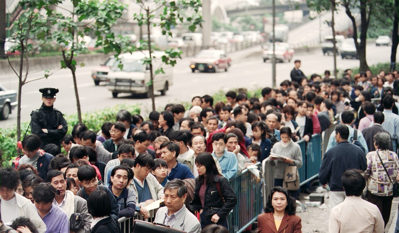 Thousands queue at Immigration Tower in Wan Chai to apply for the British National (Overseas) passport. Photo: SCMP Archive