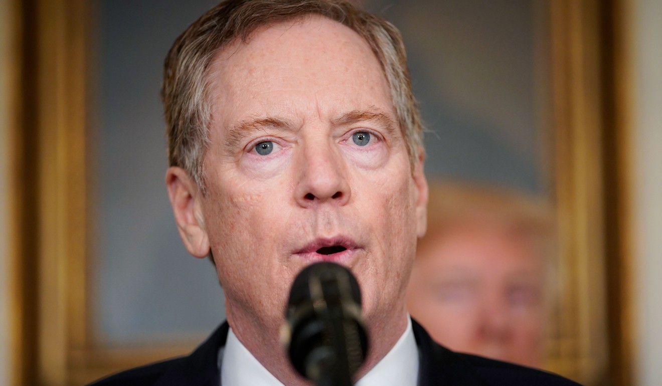 US Trade Representative Robert Lighthizer speaks before US President Donald Trump signs trade sanctions against China in the White House in March. Lighthizer has been a long-time critic of Chinese trade practices. Photo: AFP