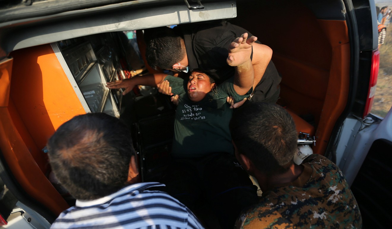 This man was one of 90 people wounded during Friday’s protest. Photo: Reuters