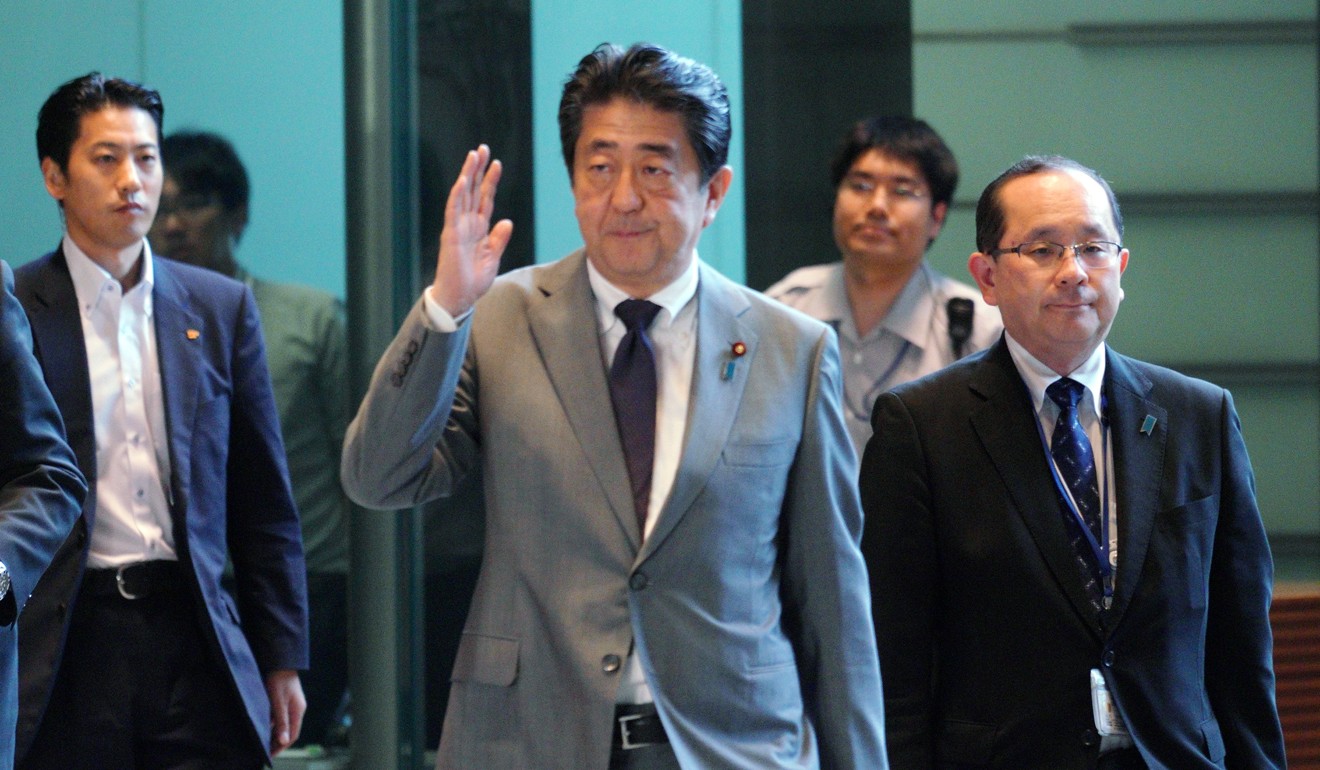 Shinzo Abe has received support from five of seven factions within the Liberal Democratic Party. Photo: EPA