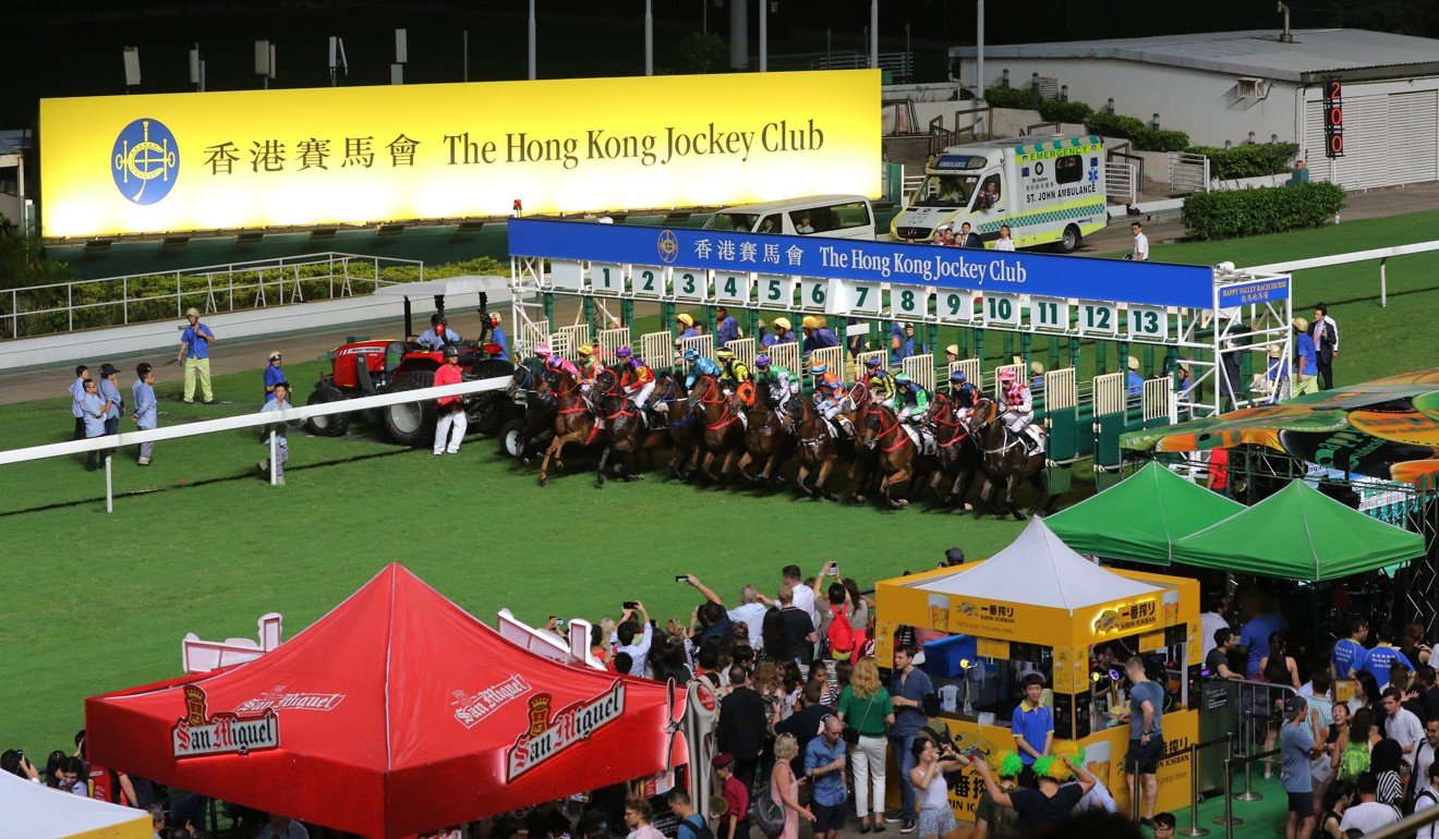 An evening race meeting at Happy Valley in Hong Kong. Photo: Kenneth Chan