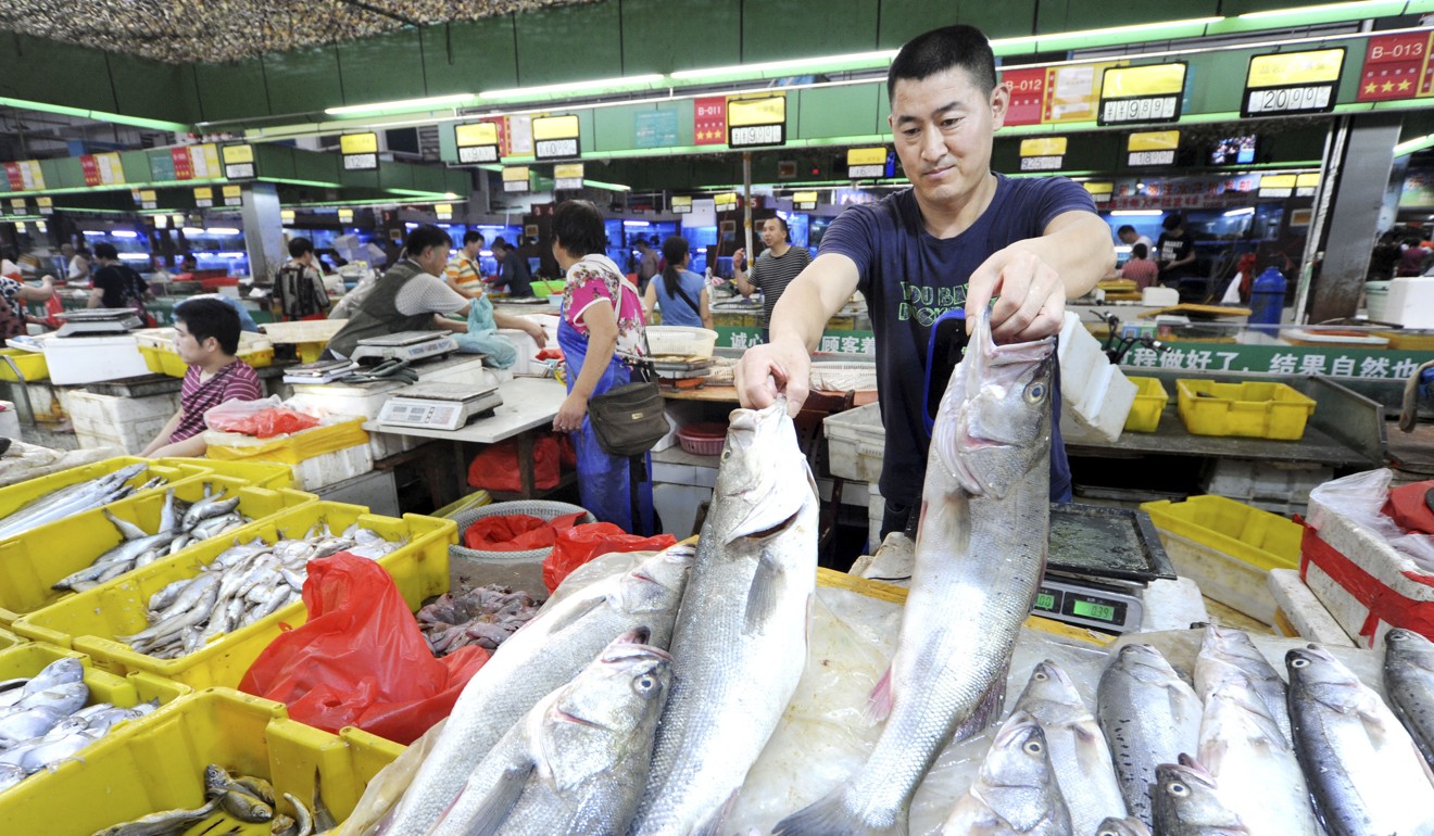 A seafood market in Lianyungang City, China. Photo: Xinhua