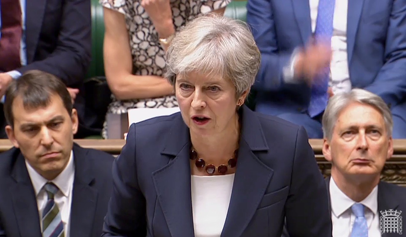 British Prime Minister Theresa May speaking in parliament in September 2018. Photo: AFP