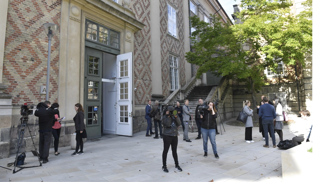 The media outside Eastern High Court in Copenhagen, Denmark, on September 14, 2018. Photo: EPA