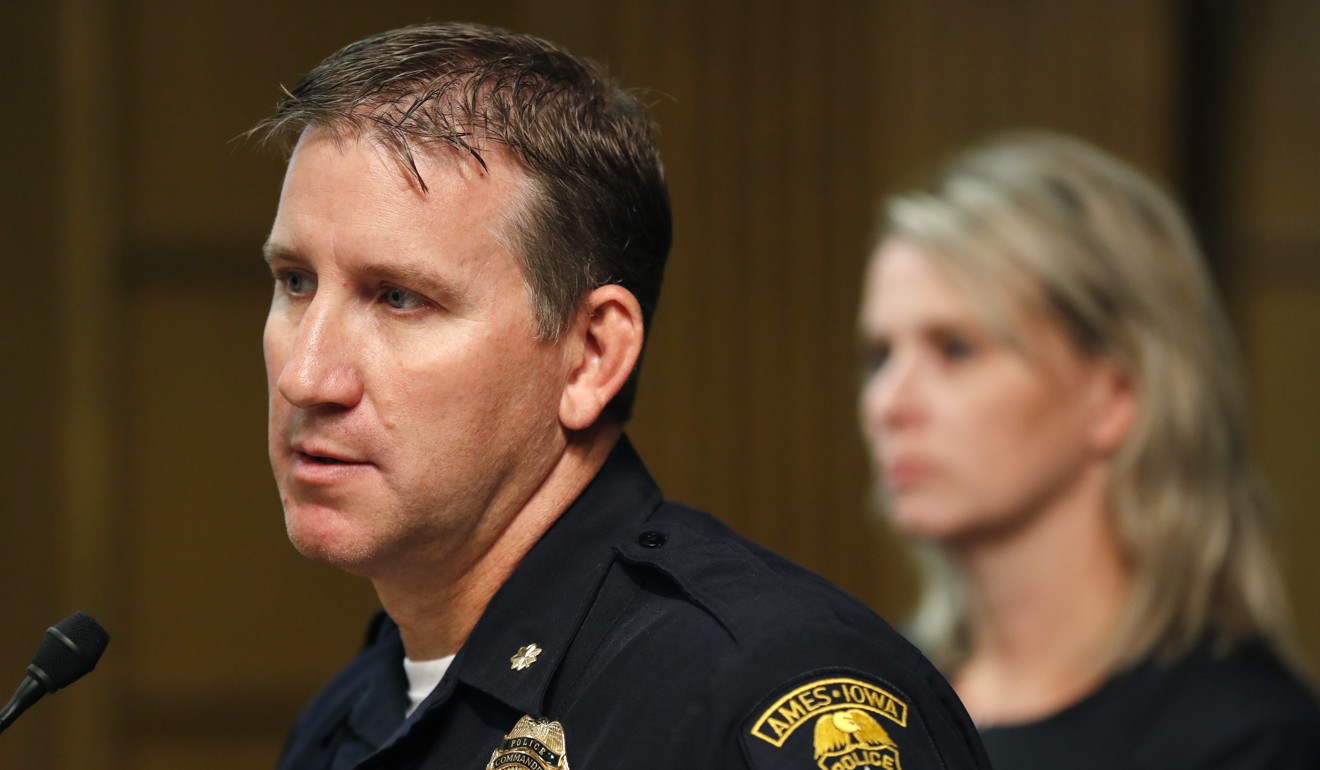 Ames Police commander Geoff Huff speaks about the death of Barquin during a news conference. Photo: AP