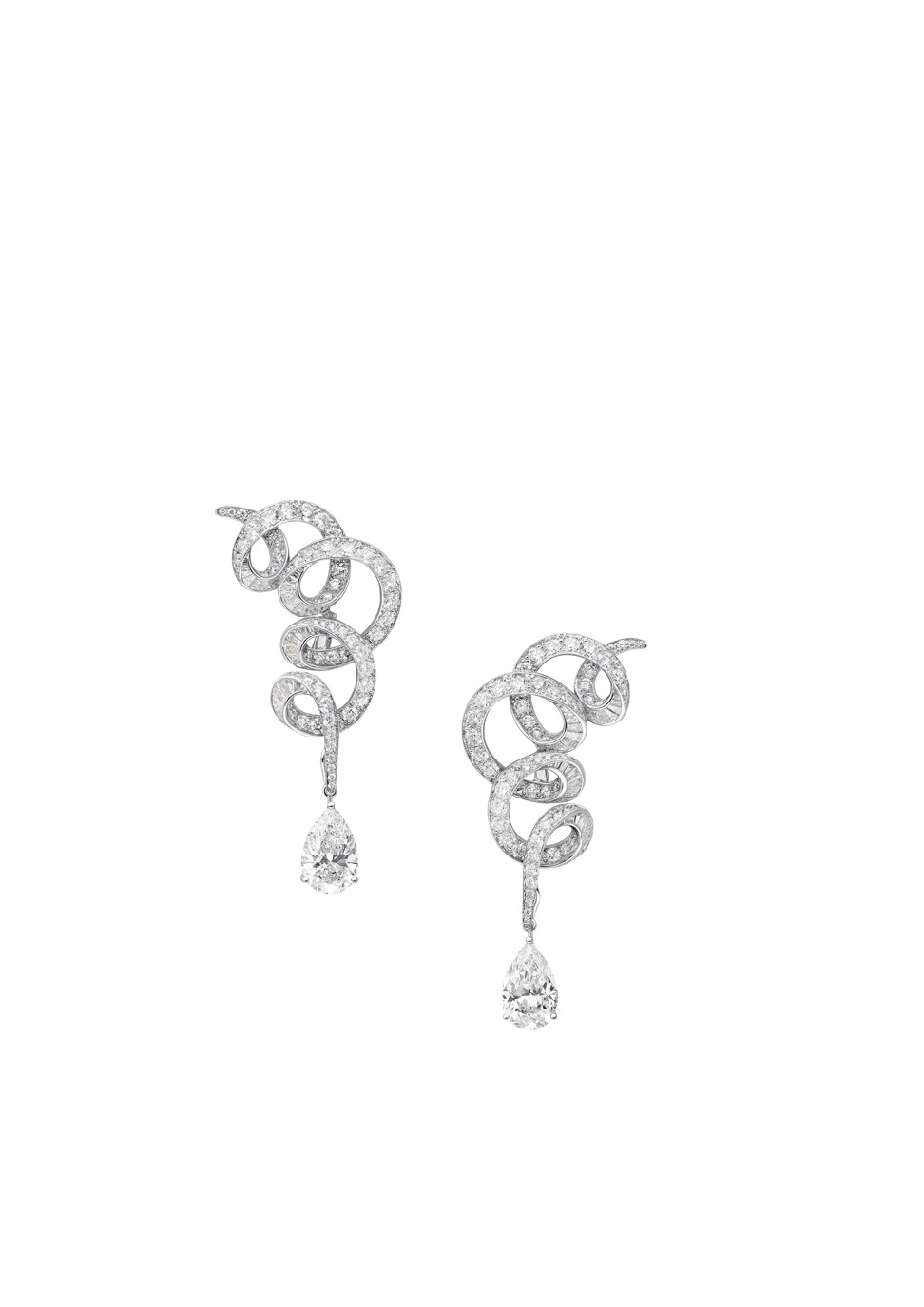 Graff round and pear shape diamond earrings, totalling diamonds 17.12ct
