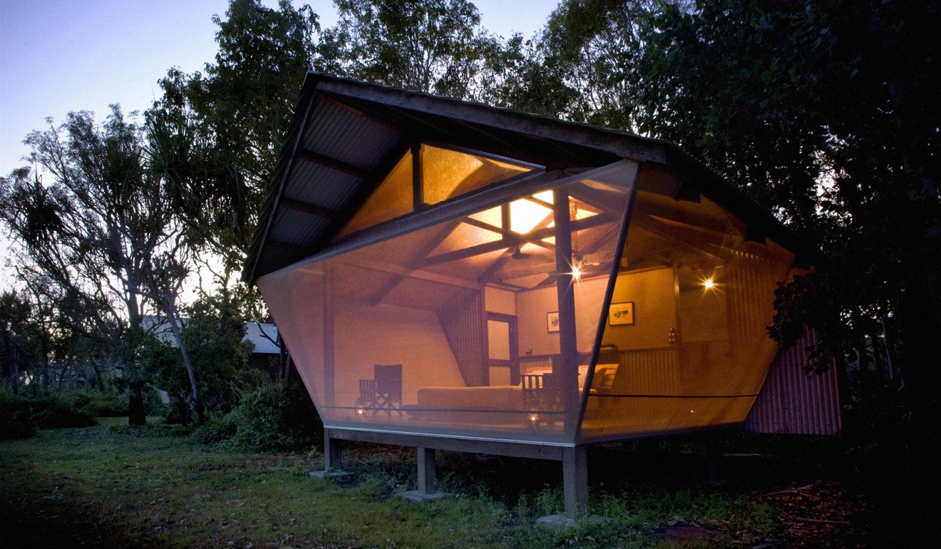 Bamurru Plains’ bungalows boast 270-degree views of the flora and fauna of the floodplain, but only one solid wall. Picture: Archie Sartracom