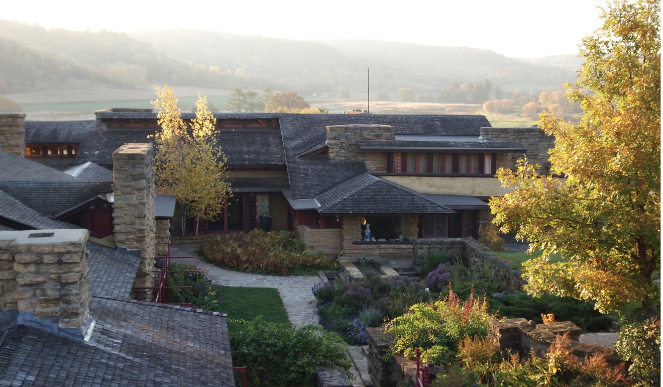 The courtyard garden at Taliesin. Picture: courtesy of Taliesin Preservation