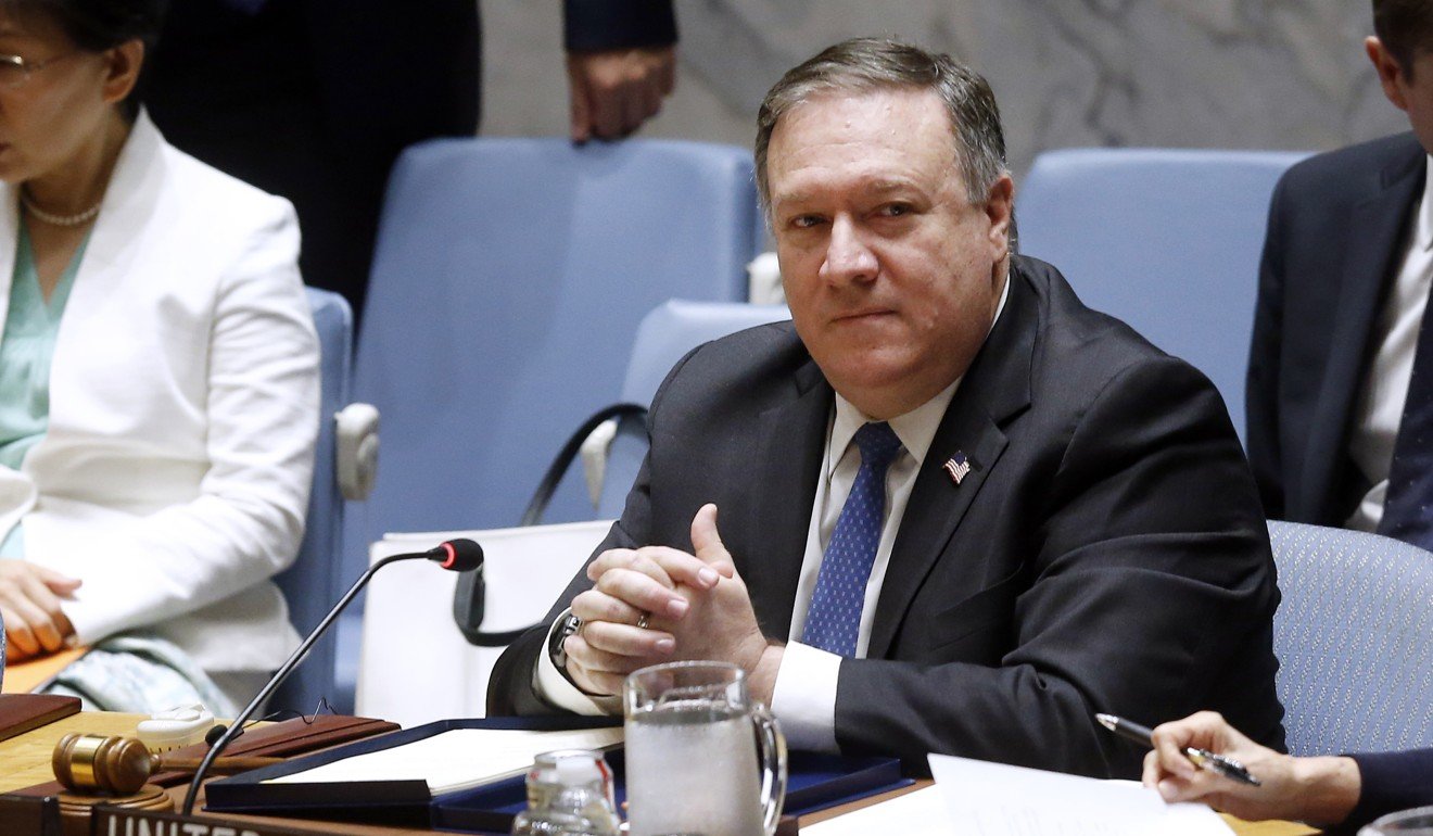 US Secretary of State Mike Pompeo was chairman of the United Nations Security Council meeting on Thursday. Photo: AP