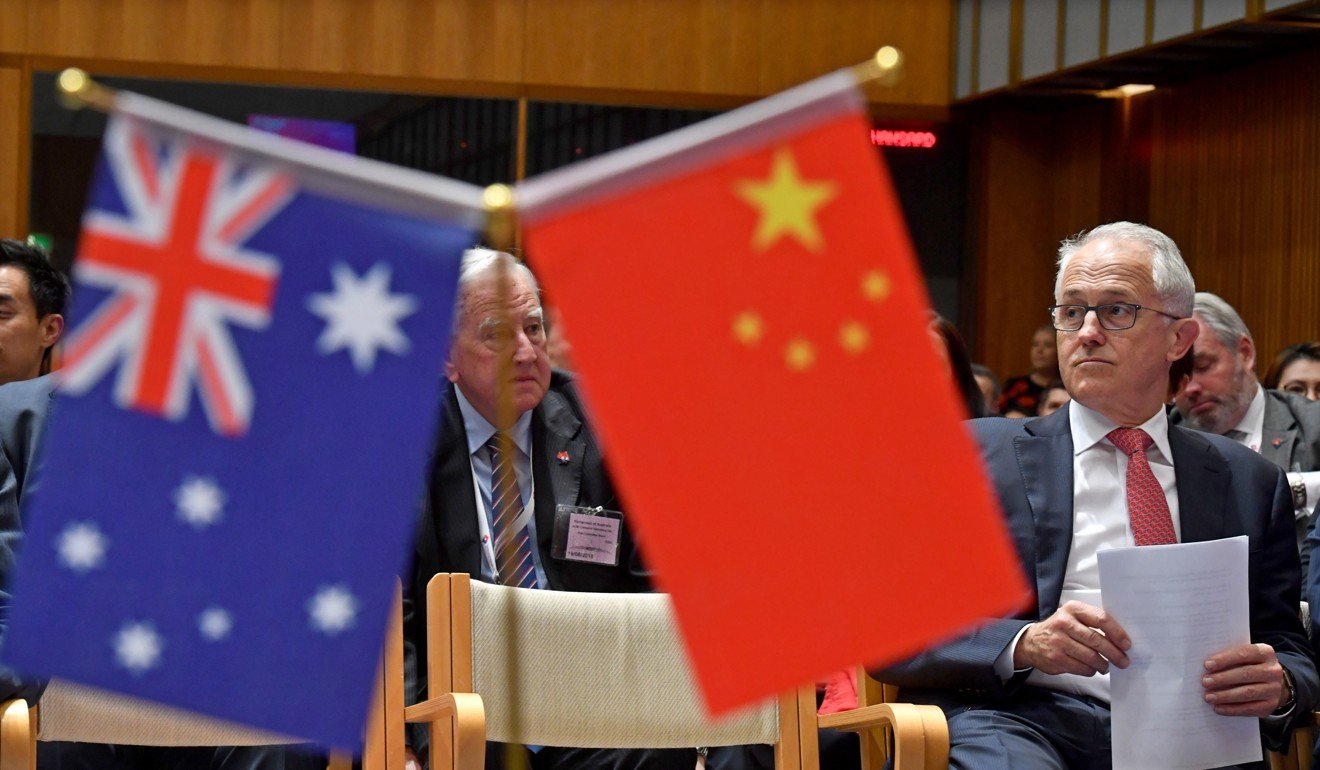 Former Australian Prime Minister Malcolm Turnbull highlighted concerns about Chinese political meddling in a speech this year, cooling relations between the countries. Photo: EPA