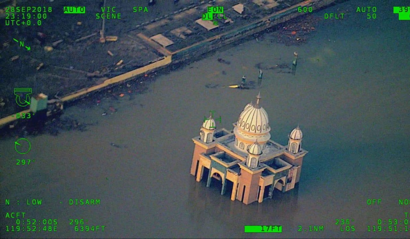 An aerial image of the coastal area of Palu city. Photo: EPA