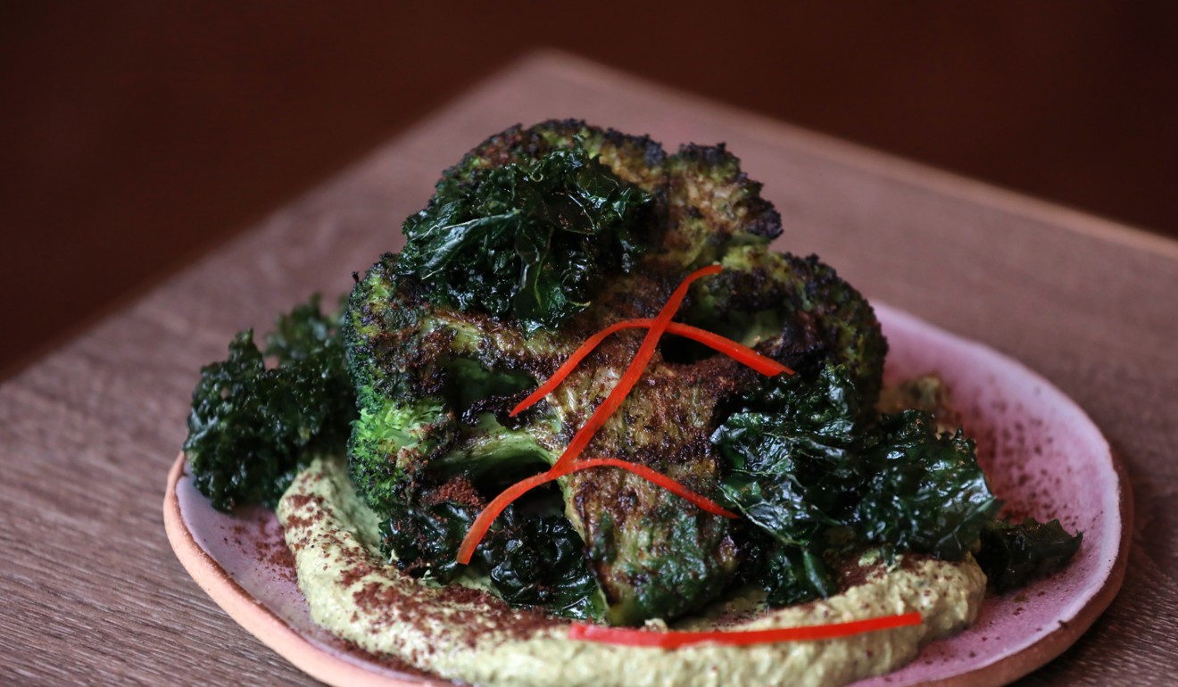 Charred broccoli with crispy kale. Photo: Jonathan Wong